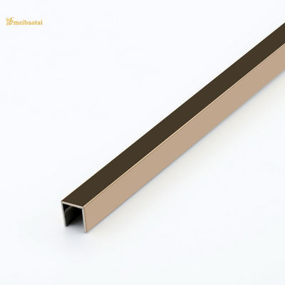Rose Polished Finish 304 Stainless Steel Tile Trim U Profil dengan Ketebalan 0,85mm