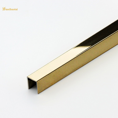 Dekoratif U Slot Ubin Stainless Steel Cermin Warna Trim Finished Grade 201