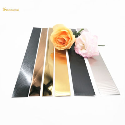 Black Polish Finish 304 Stainless Steel Tile Trim dengan ketebalan 0,55mm untuk perlindungan dinding dan lantai