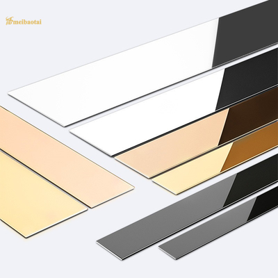 Warna Mawar SS304 Dipoles Stainless Tile Trim Panjang 2438mm