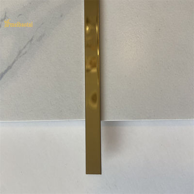 Harga bagus Gold T Profile Wall Corner Trim Ubin Stainless Steel 6mm on line