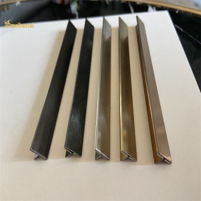 Harga yang bagus 304 T Slot Stainless Steel Tile Trim Cermin Selesai Lebar T6-T50 on line