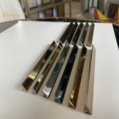 Harga yang bagus AISI 304 Stainless Steel Tile Trim T Shape Mirror garis rambut selesai on line
