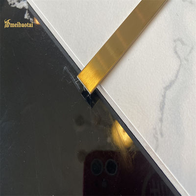 Matt Gold Finished 304 Stainless Steel T Shape Tile Trim untuk Profil Logam Sudut GB Standard