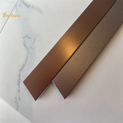 0.6MM Tebal Stainless Steel Tile Trim Tembaga Sandblast Dan HL Selesai Bentuk U