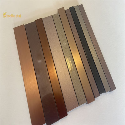 Warna-warni garis rambut selesai 304 stainless steel Tile Trim U6 U8 U12 Profil untuk hiasan tepi