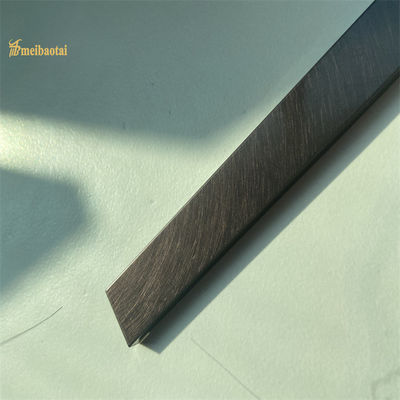 Vibration Black U Shape Stainless Steel Tile Trim Metal U Profil Panjang 10 kaki