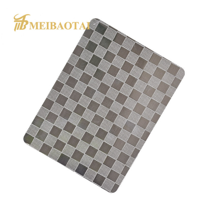 SS201 SS304 PVD Color Coating SS Embossed Sheet Pola Kotak-kotak Kecil