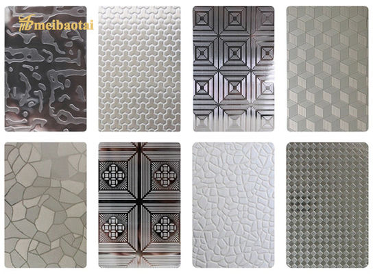 Harga bagus SS201 304 0.8mm Stainlesss Steel Embossed Sheet Dekorasi Pelat Dinding on line