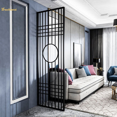 Harga bagus 201 Baja tahan karat Hitam Lapisan PVD Ukuran Disesuaikan Metal Room Divider Dekoratif Screen on line