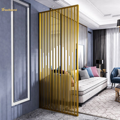 Harga bagus Modern 201 Stainless Steel Room Divider dengan Ketebalan 30mm dan Bentuk Kuboid on line