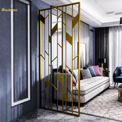 Disesuaikan emas dilapisi ketebalan 8mm Stainless Steel Room Divider dengan teknik pemotongan laser