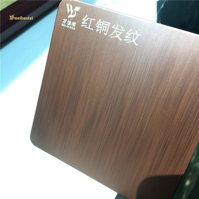 Harga bagus Anti Finger Print Brown Hairline Stainless Steel Sheet 4 kaki dengan Lapisan PVD on line