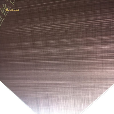 Harga bagus Bronze Cross Brushed Anti-Fingerprint Hairline Lembar Baja Rustless 1219x2438mm untuk Dekorasi Arsitektur on line