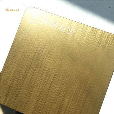 Harga bagus 4'x8' Hairline Stainless Steel Sheet 0.75mm Ketebalan JIS Standar Emas SS Plat Dekoratif on line