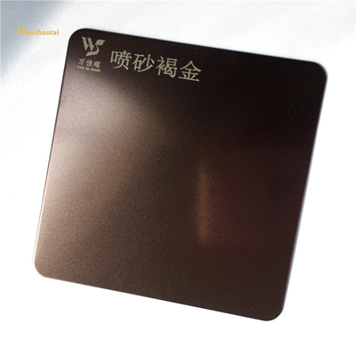 Lembar SS Dekoratif Emas Coklat Sandblasted 0.65mm Bentuk Datar