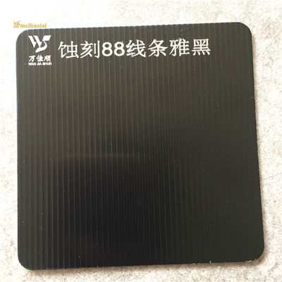Lembaran Baja Tahan Karat Etsa Warna Hitam PVD Berkelanjutan 1219x3048mm untuk Dekorasi Dinding Langit-langit