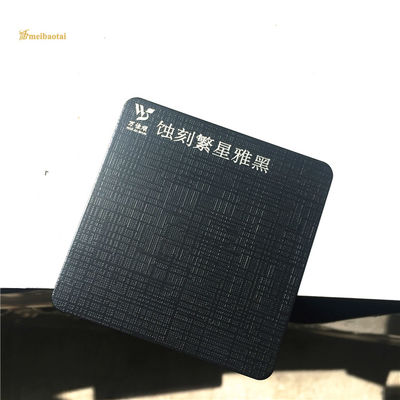 Harga bagus Anti Finger Print PVD Black Etched Stainless Steel Sheet 0.65mm Ketebalan untuk dekorasi pintu on line