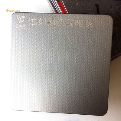 Harga bagus ASTM Standar 304 Grade Gray Etched Pattern Plat Dekorasi Baja Rinsing dan Lembar Baja Rinsing Etched on line