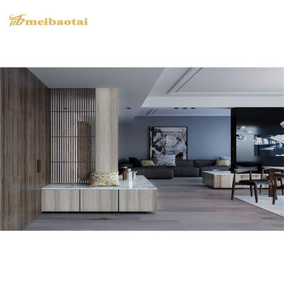 Harga bagus Imitasi Serat Kayu Lembar Laminasi Stainless Menghias Tepi Dinding Lebar 1000mm on line